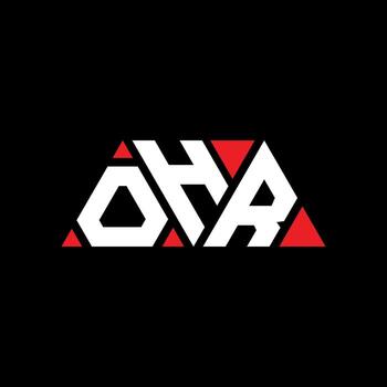 OHR triangle letter logo design with triangle shape. OHR triangle logo design monogram. OHR triangle vector logo template with red color. OHR triangular logo Simple, Elegant, and Luxurious Logo. OHR