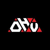 diseño de logotipo de letra triangular ohv con forma de triángulo. monograma de diseño de logotipo de triángulo ohv. plantilla de logotipo de vector de triángulo ohv con color rojo. logotipo triangular ohv logotipo simple, elegante y lujoso. ohh