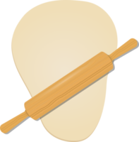 rouleau à pâtisserie en bois sur la pâte clipart illustration de conception png