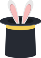 chapéu mágico com ilustração de design de clipart de coelho png