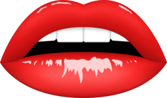 ilustração de design de clipart de lábios vermelhos png