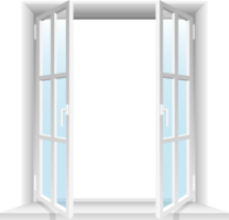 ventanas transparentes y cielo soleado clipart diseño ilustración png