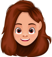 ilustração de design de clipart de rosto de menina png