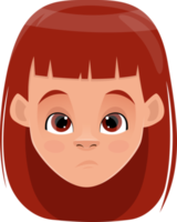 Little girl face expression clipart design illustration png