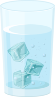 Glass of water with ice cubes clipart png