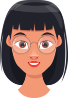 Woman face expression clipart design illustration png