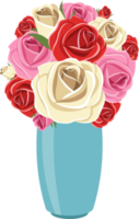 vaso con illustrazione di design clipart fiore png