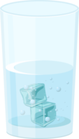 Glass of water with ice cubes clipart png