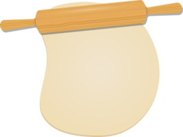 rouleau à pâtisserie en bois sur la pâte clipart illustration de conception png
