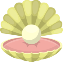 coquille de mer avec illustration de conception clipart perle png