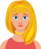 mujer cara expresión clipart diseño ilustración png