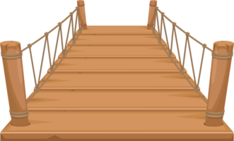 Wooden bridge clipart design illustration png