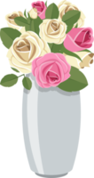 Vase with flower clipart design illustration png