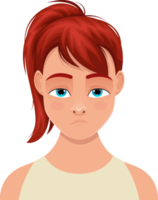 Woman face expression clipart design illustration png