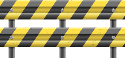 Metallic road barrier fence clipart design illustration png