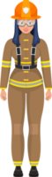 Woman firefighter clipart design illustration png