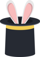 cappello magico con illustrazione di disegno di clipart di coniglio png