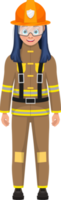 Mädchen-Feuerwehrmann-Clipart-Designillustration png