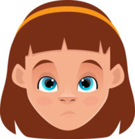 Little girl face expression clipart design illustration png