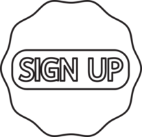 Sign up  button sign design png