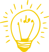 Hand drawn light bulb icon sign symbol design png