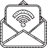 design de símbolo de sinal de ícone de e-mail e correio png