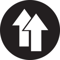 design de símbolo de sinal de ícone de sinal de seta png