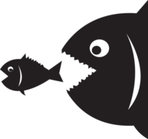 le gros poisson mange l'icône du petit poisson png