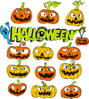 diseño de cartel de calabaza de icono de halloween png