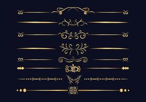 Luxury golden and retro dividers set. Calligraphic design elements vector. vector