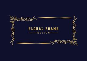 golden decorative floral luxury frame. Floral retro pattern. vector