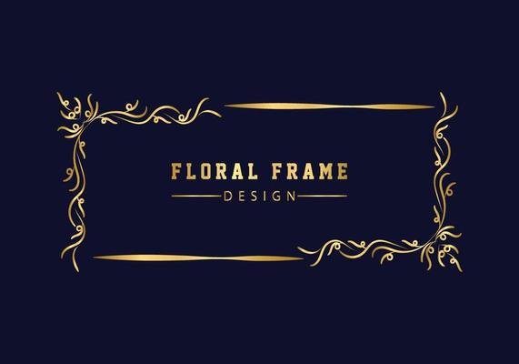 golden decorative floral luxury frame. Floral retro pattern.