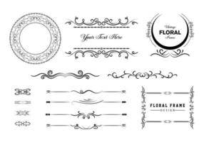 Vintage frames, dividers mega set isolated on white. Calligraphic design elements. vector