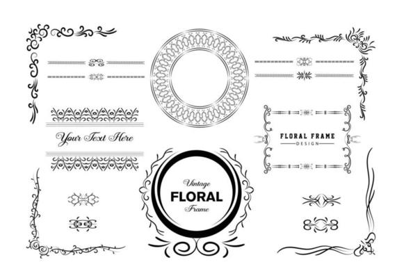 Vintage frames, dividers mega set isolated on white. Calligraphic design elements.