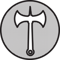 design de símbolo de sinal de ícone de machado png