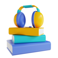 3D illustration audio book png