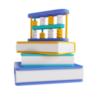 3D illustration book and abacus png