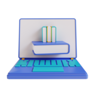 3D-Illustration Online-Buchbibliothek png