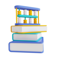 3D illustration book and abacus png