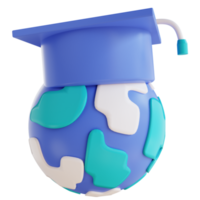 3D illustration graduation world png