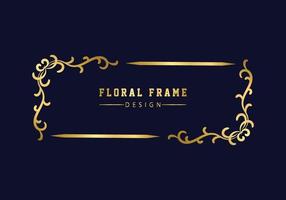 golden decorative floral luxury frame. Floral retro pattern. vector