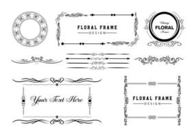 Vintage frames, dividers mega set isolated on white. Calligraphic design elements.
