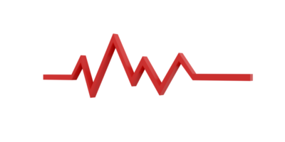 rendu 3d du concept de santé de la fréquence cardiaque de la ligne rouge lifr png