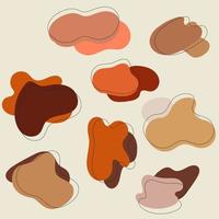 Organic Blob shapes with warm earth tone color vector