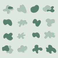 Green Abstract organic blob shapes element vector