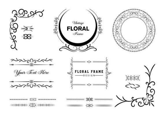 Vintage frames, dividers mega set isolated on white. Calligraphic design elements.