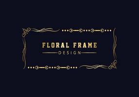 golden decorative floral luxury frame. Floral retro pattern. vector