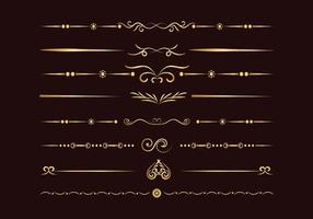 Luxury golden and retro dividers set. Calligraphic design elements vector. vector