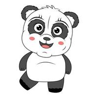 lindo gráfico de dibujos animados de animales panda vector