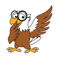 cute eagle animal cartoon vector